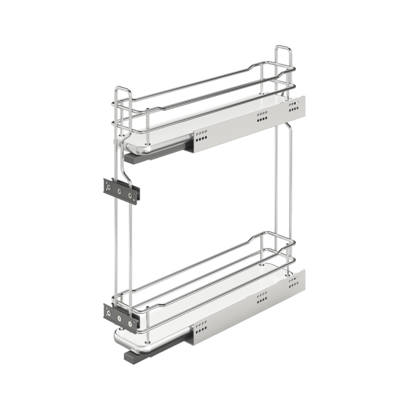 Condimentero Extraible con cierre lento. Cromado con base blanca