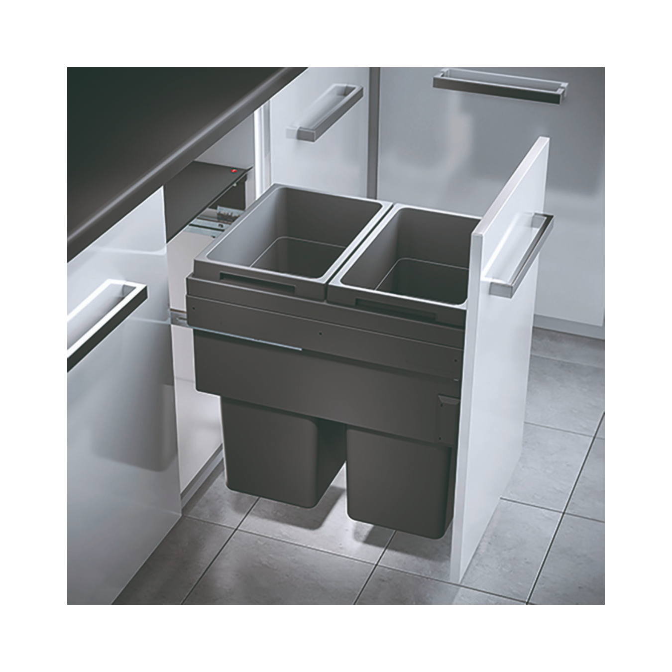 Basurero con 2 compartimentos (2x38 litros) Hailo Euro Cargo