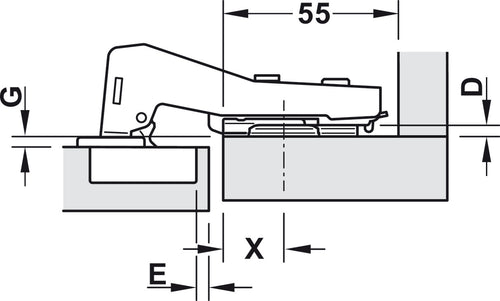 Bisagra de taco Metalla 310 SM 90