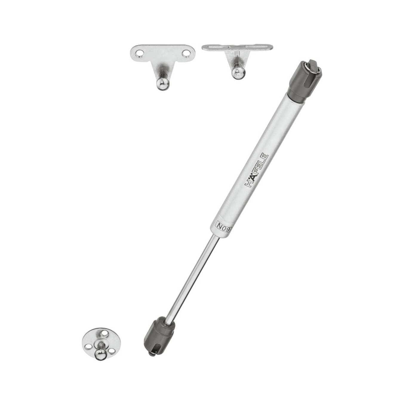 Pistón de gas para puertas de madera o marco de aluminio, acero niquelado
