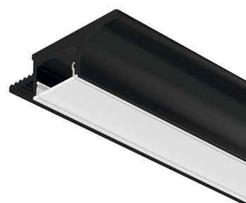 Perfil/Tirador Gola aluminio negro para cinta LED / un solo lado. Modelo 3101